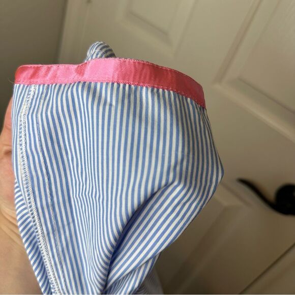 MI GOLONDRINA Blue White Striped Floral Embroidered Soledad Blouse Sz S Bohemian - Picture 6 of 9